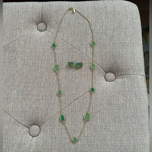 Kate Spade green/teal necklace and earring set